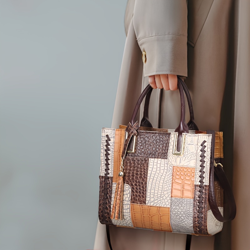 top handle handbags for women western retro crossbody satchel purse leather handbag with adjustable strap Product details 7