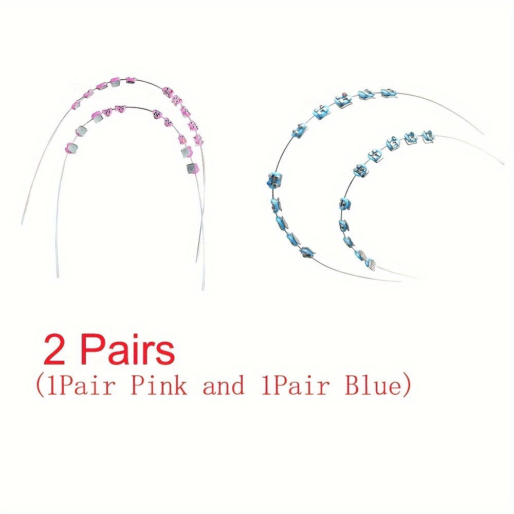 

Temporary Tooth Decoration With Metal Bracket, Arch Wires And Orthodontic Ties, Practice Props For Dental Students, Orthodontist Props, (1pair Blue+1pair Pink)