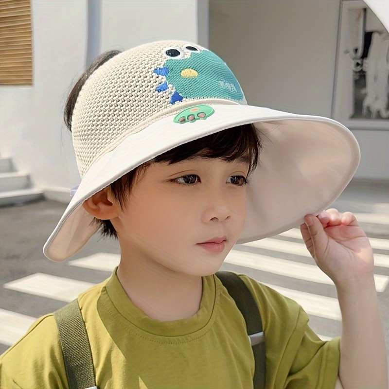 Kids Beach Sun Hat With Neck Flap Big Brim, Unisex Breathable Cute