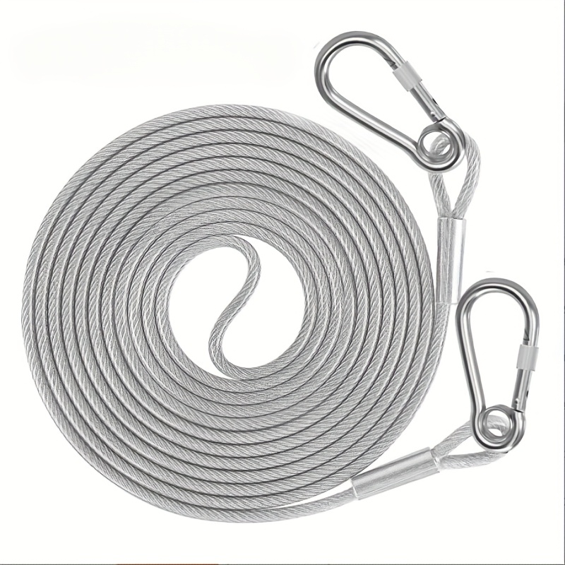 TEMU Outdoor Stainless Steel Clothesline, Multi-functional Heavy-duty Steel Cable With 2 Sizes, Pull-line Steel Cable, , Slip-resistant, Rustproof,