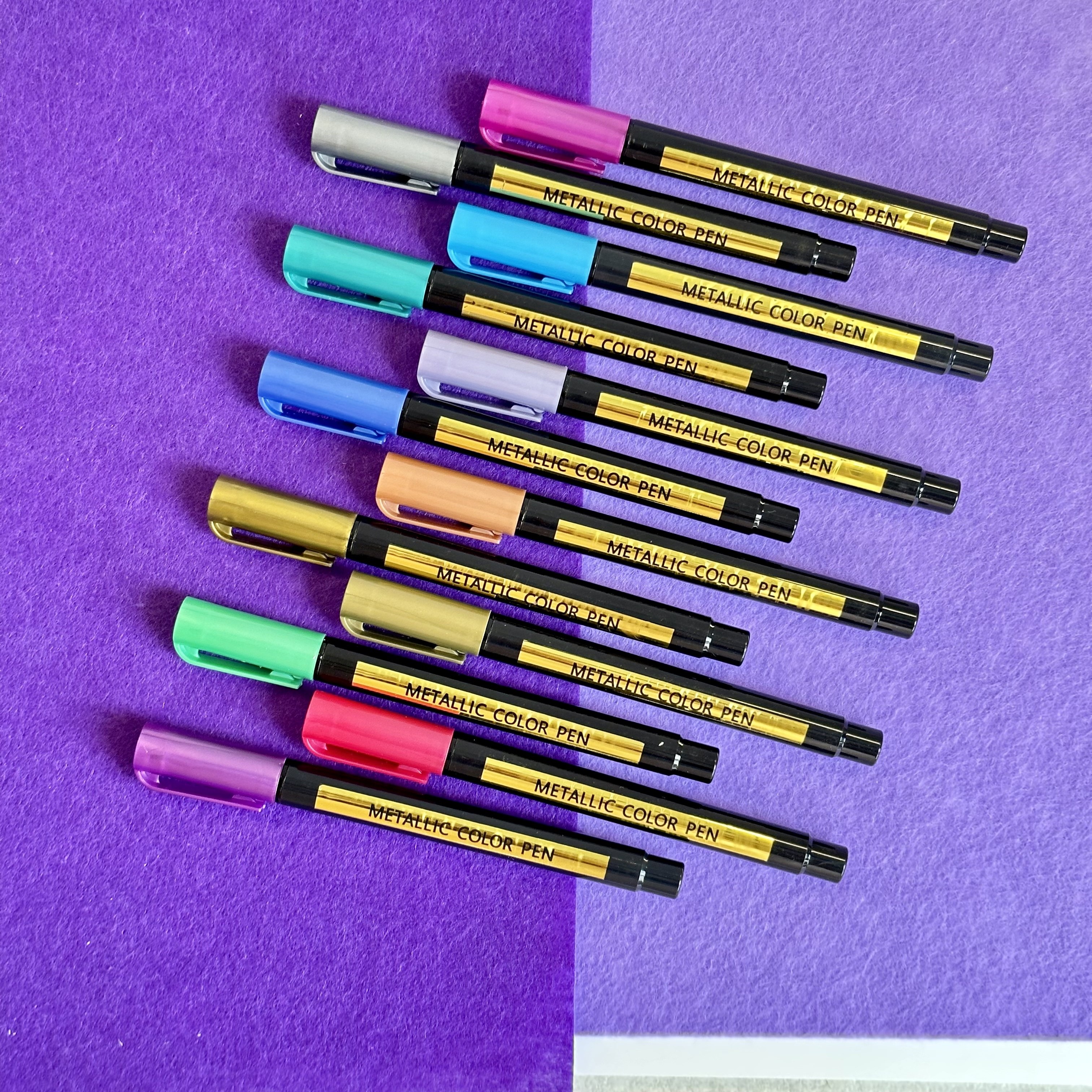 

Metallic Colors Acrylic Paint Pens: 12 Colors In A Box - Perfect For Fabric, Canvas, Rock, Glass, Wood, Paper, Stone, And Card Making Diy Crafts