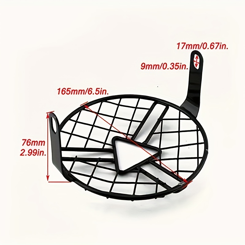 7 Zoll Motorrad Scheinwerferabdeckung Vintage - Metall Grill Rhombus Design Schwarz