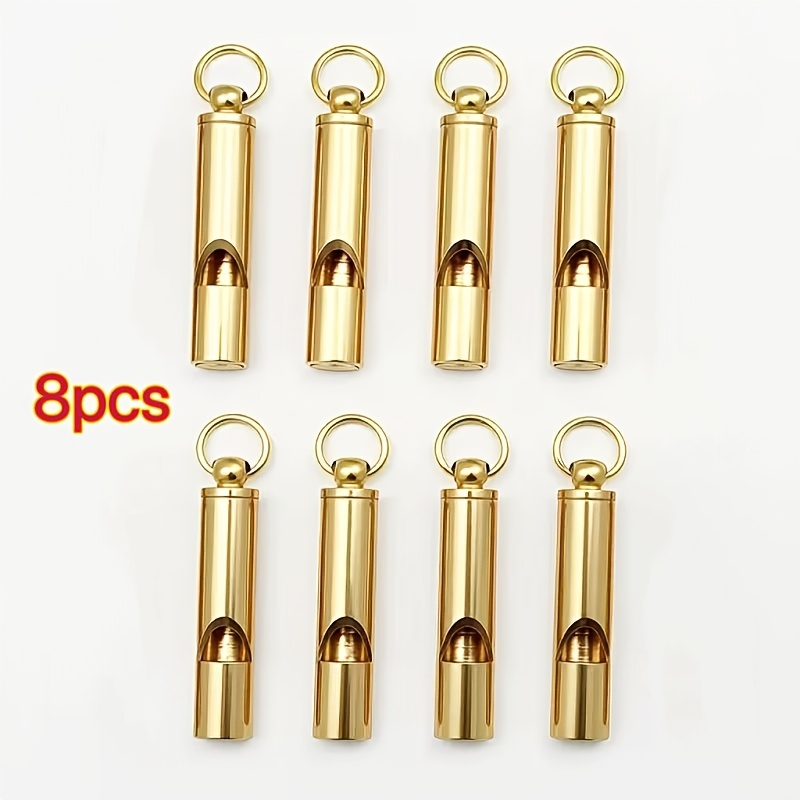 TEMU 8pcs Loud Emergency Whistles - Heavy With Design, Suitable For Outdoor, Camping, , Sports Competitions - Compact Safety Whistles, Essential For
