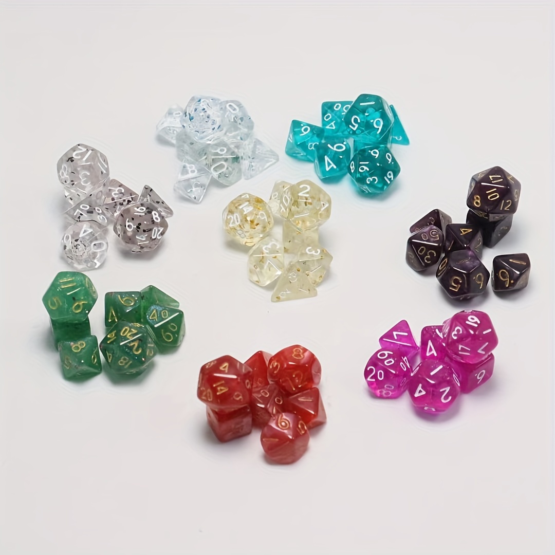 

1 Set Of 8 Mini Dice In Different Colors Of 10mm, Each With 7 For Board Game Products