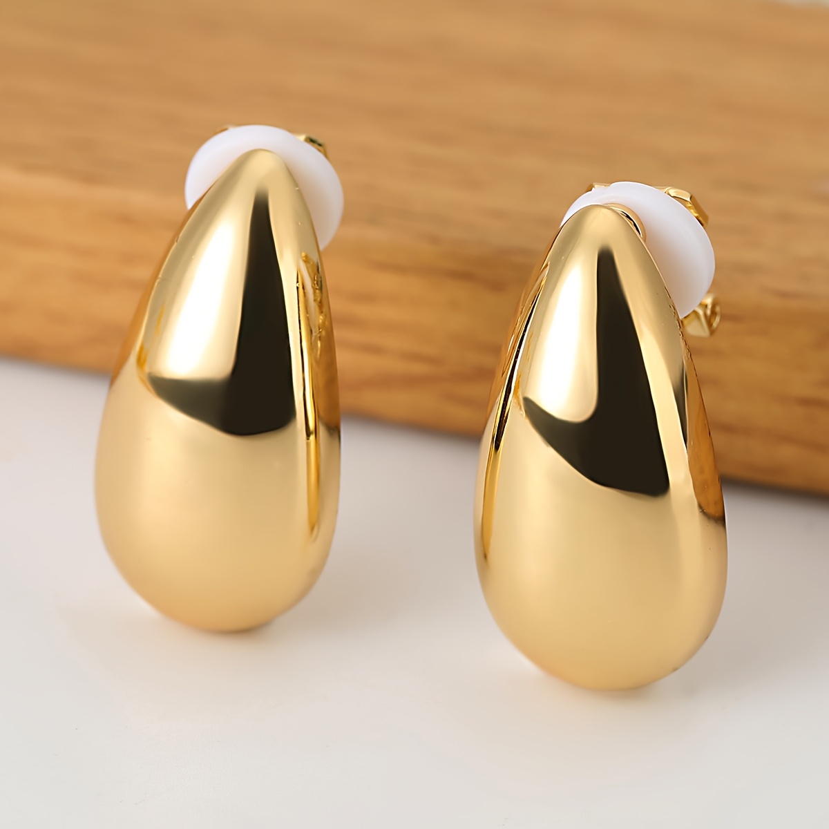 E-shop 1 Paar Geometrische Tränenform Ohrmanschetten – Hiphop Minimalistische Ohrringe ohne Piercing, Edgy Alltags-Schmuck für Frauen, Perfektes