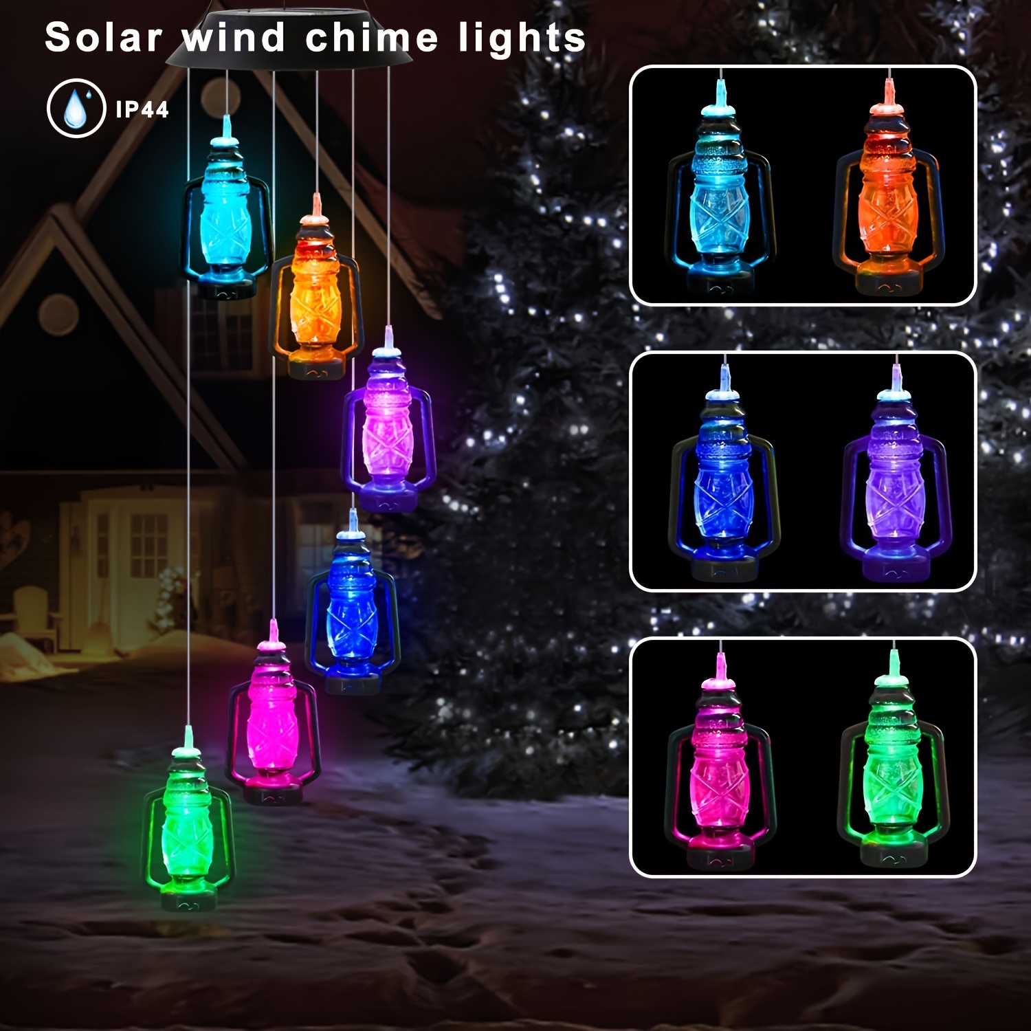 

1pc Vintage Decor Wind Chimes Outdoor Solar Wind Chime Kerosene Wind Bell Solar Kerosene Lantern Lamp For Backyard Home Porch Garden Decoration Outdoor Hanging Lantern Outdoor Decor