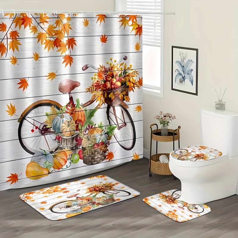 

1/4pcs And Shower Curtain - Polyester, , 12 , For Bathroom Decoration, 71x71 Shower Curtain Shower Curtain