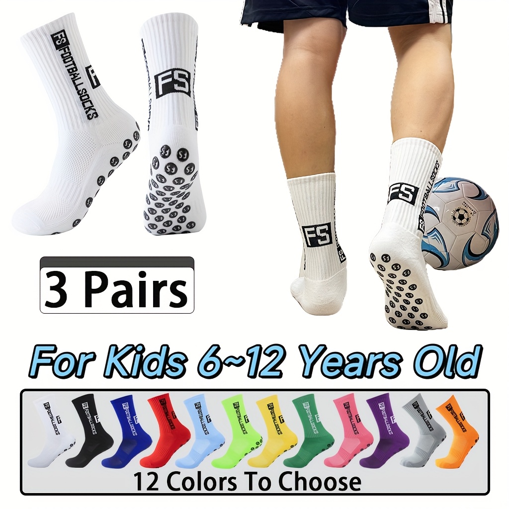 Lot De 4 Paires De Chaussettes De Football Pour Enfant – Noir, 32 Cm De Long – Élastiques Et Respirantes