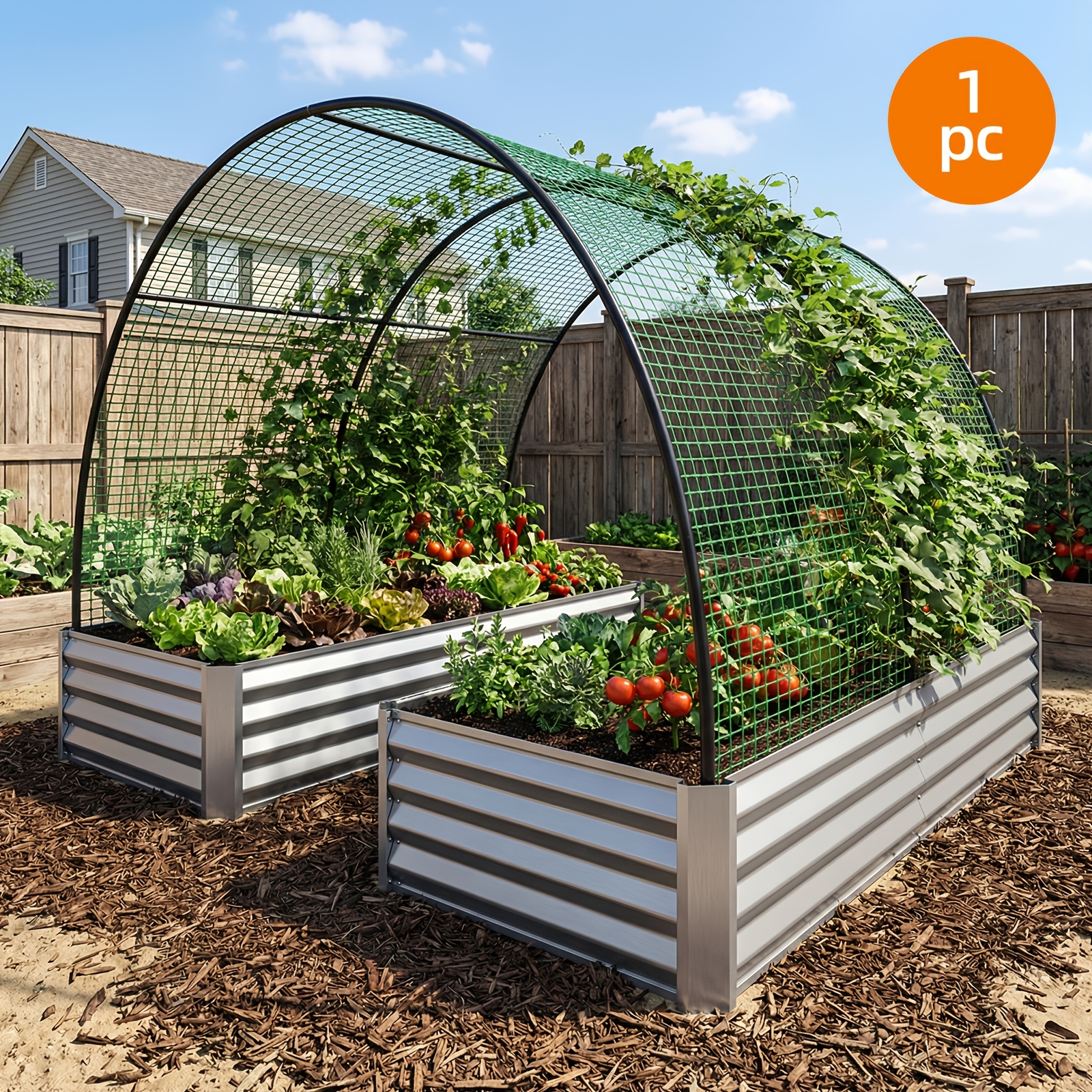   1pc 4x2x1ft galvanized garden bed kit outdoor planter box metal patio kit planting bed for vegetables flowers herb