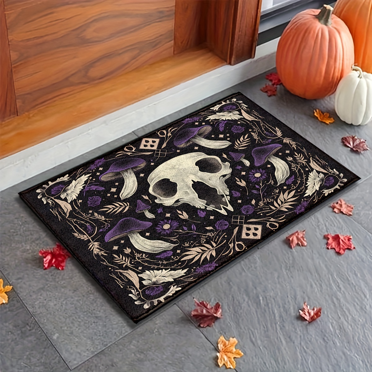 

& Purple Halloween Bath Mat - - , , -dry, - For , Bathroom, Decor, Fluffy Decor Decoration