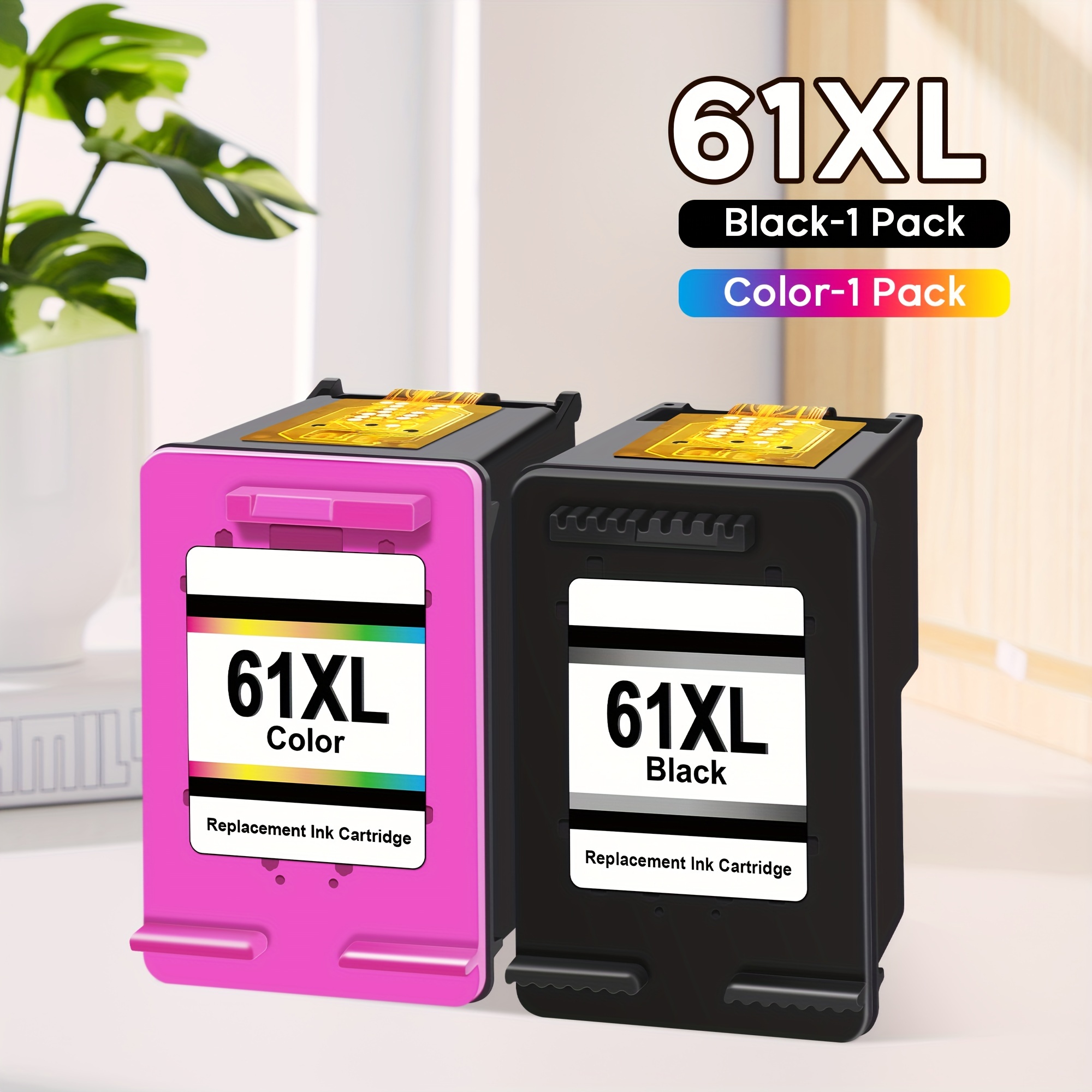 

2 Pack 61 Remanufactured Ink Cartridge Replacement For Ink 61 (black Color 2-pack) 61xl Combo For Hp61 4500 5530 4502 2540 1000 1055 1010 1510 3050 4630 2620 4501 4635 4632 2542 Printer Bk Tricolor