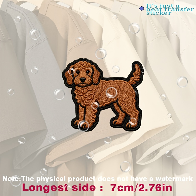 TEMU Cute, Detailed Puppy Patch With Fur And Black Outline, Clothing And Additions, Heat Transfer Stickers Are Suitable For Flat Fabrics Such , Hats,