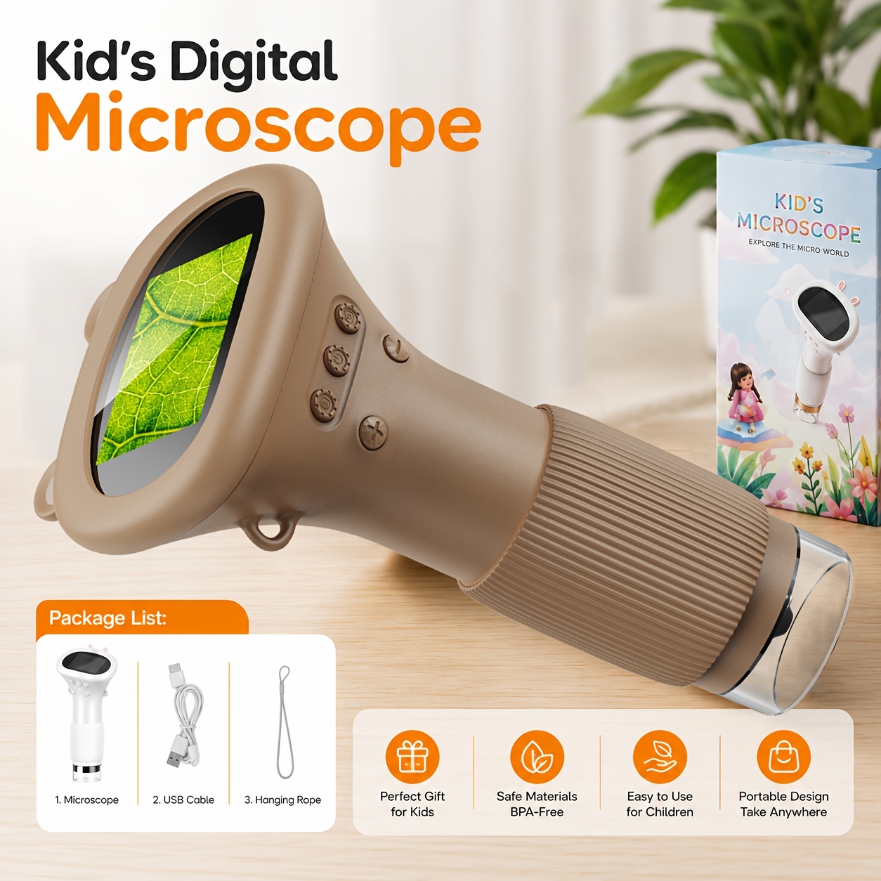 Digital Handheld Microscope Up To 900x Magnification, Equipped With 7 Led Lights, 2.35-inch Ips Portable Mini Microscope Ideal For Outdoor Exploration