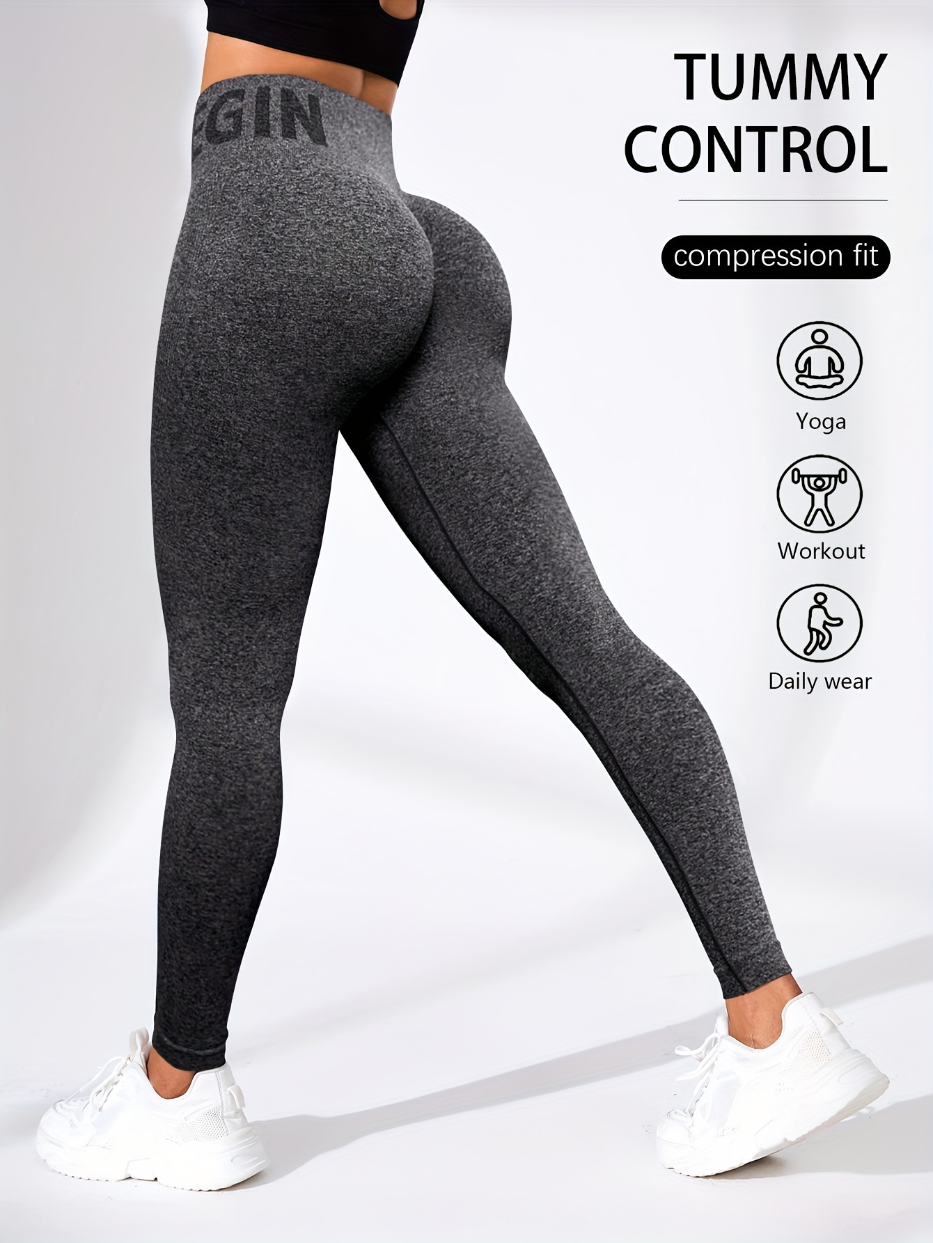 Legging De Sport Femme Taille Haute - Push Up, Opaque, Stretch 4 Sens | Pour Gym, Yoga, Running, Quotidien