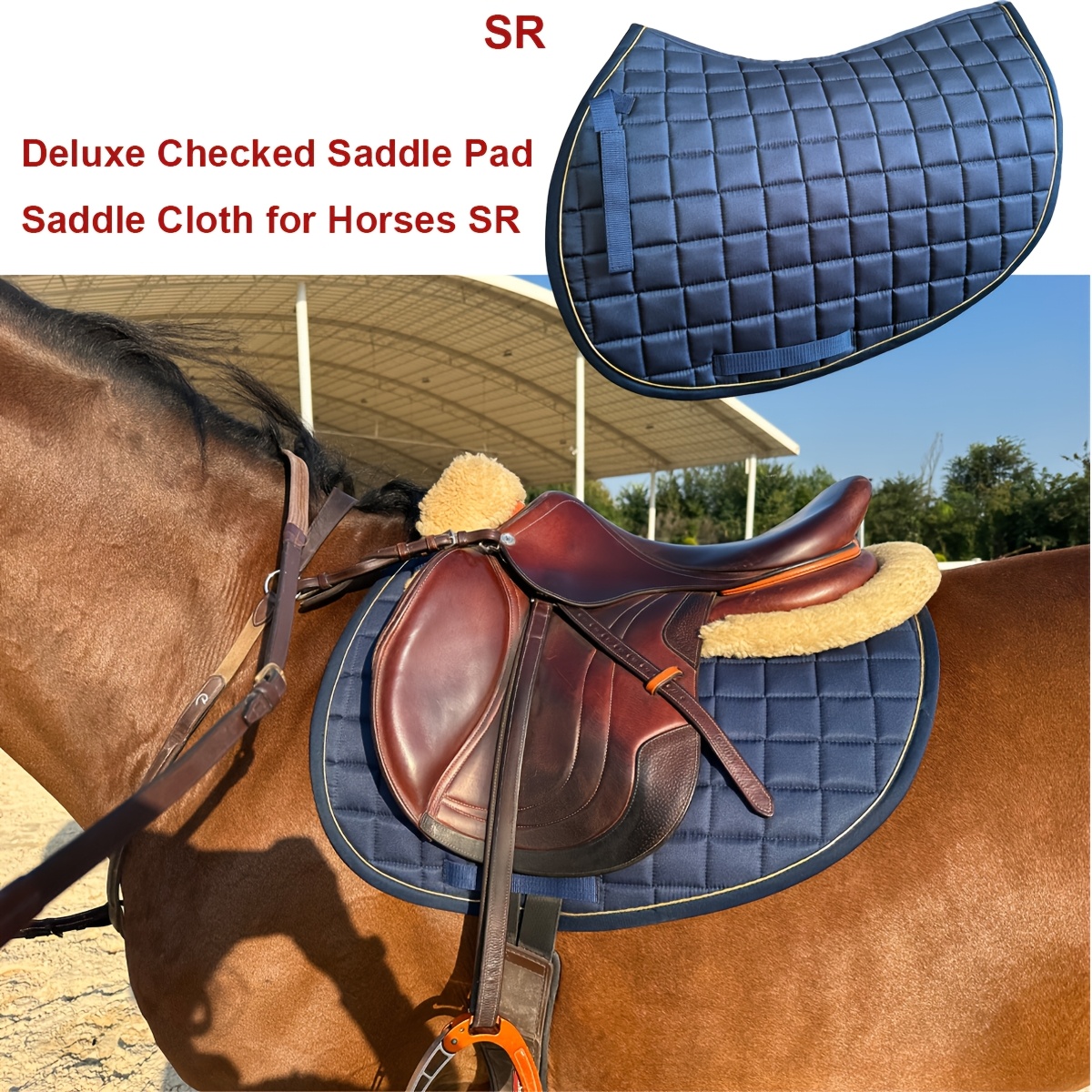 Tapis de selle western carré à carreaux de buffle de taille