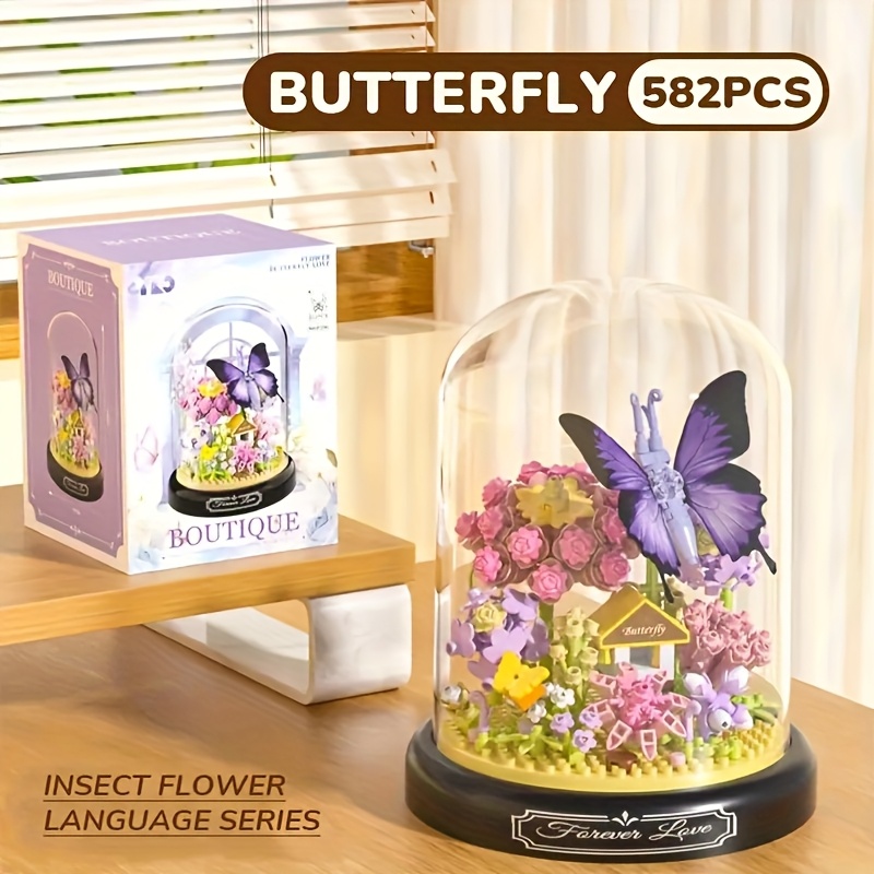 Building Block Set Dragonfly Cicada Bee Butterfly Decoration