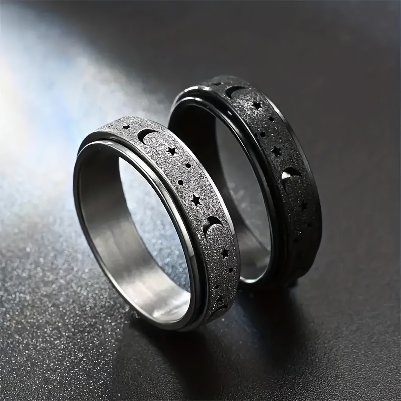 1pc fidget ring made of 316l stainless steel rotatable design trendy moon and       match daily outfits Product details 3