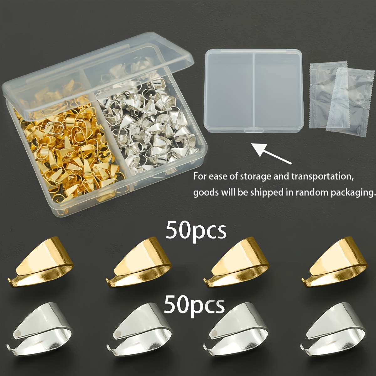 TEMU 100pcs Per Box. Making Parts. Seed-shaped Clasp Rings, Approximately 8.5mm. Pendant Clasp Clips, Pendant Clasp Hooks. Random Packaging. Used For
