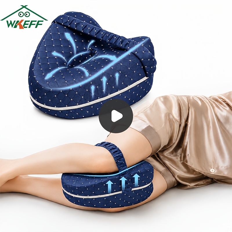 soft memory foam knee pillow for side sleepers leg cushion with elastic strap comfortable bed pillow for  