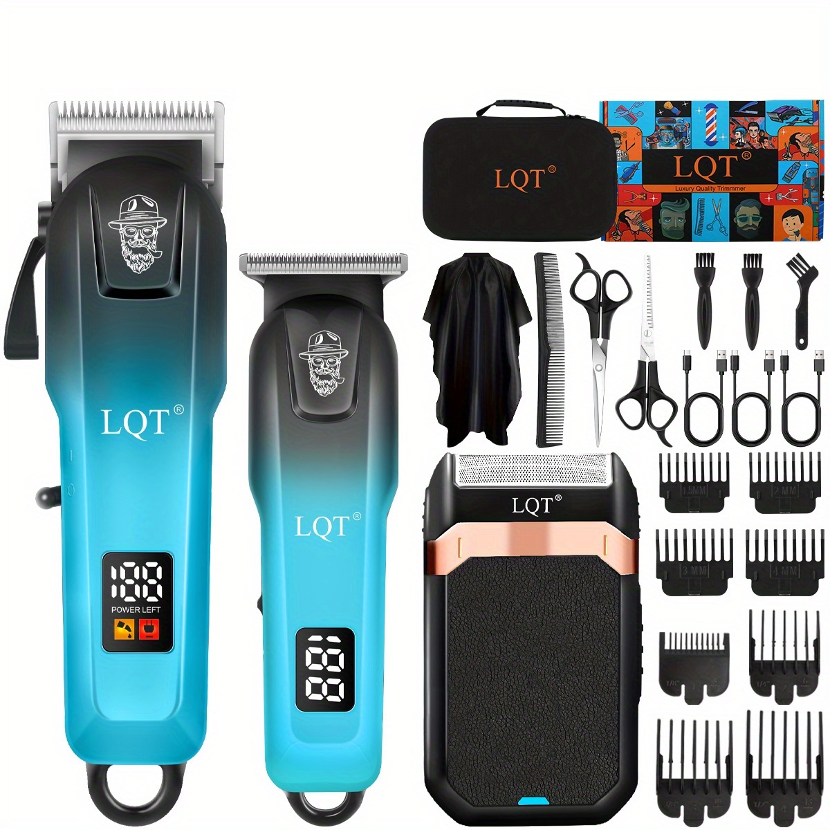   2/3-teiliges elektrisches friseur-set/ professionelles schönheits- friseur-set für herren/ feiertags-geschenkbox/   für familien friseursalons/ digitalanzeige/ lcd-display/ usb-aufladung/ das perfekte feiertagsgeschenk zum vatertag valentinstag
