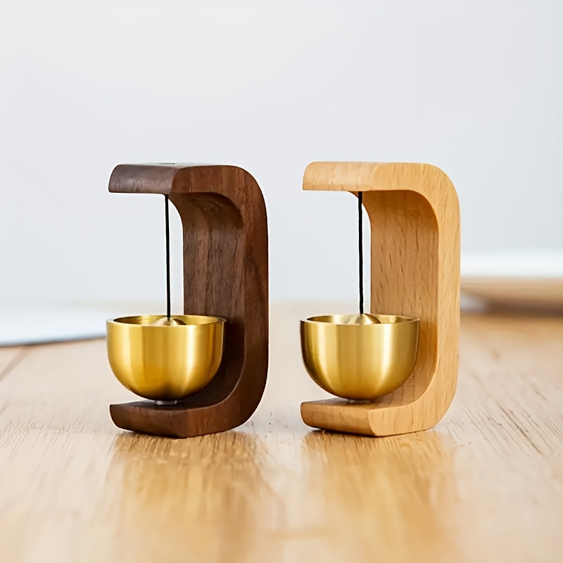 E-shop 2 Stück Holz-Türklingel mit Windspiel – Magnetisches, batteriefreies Design mit Kleberückseite für Eingangsdekoration