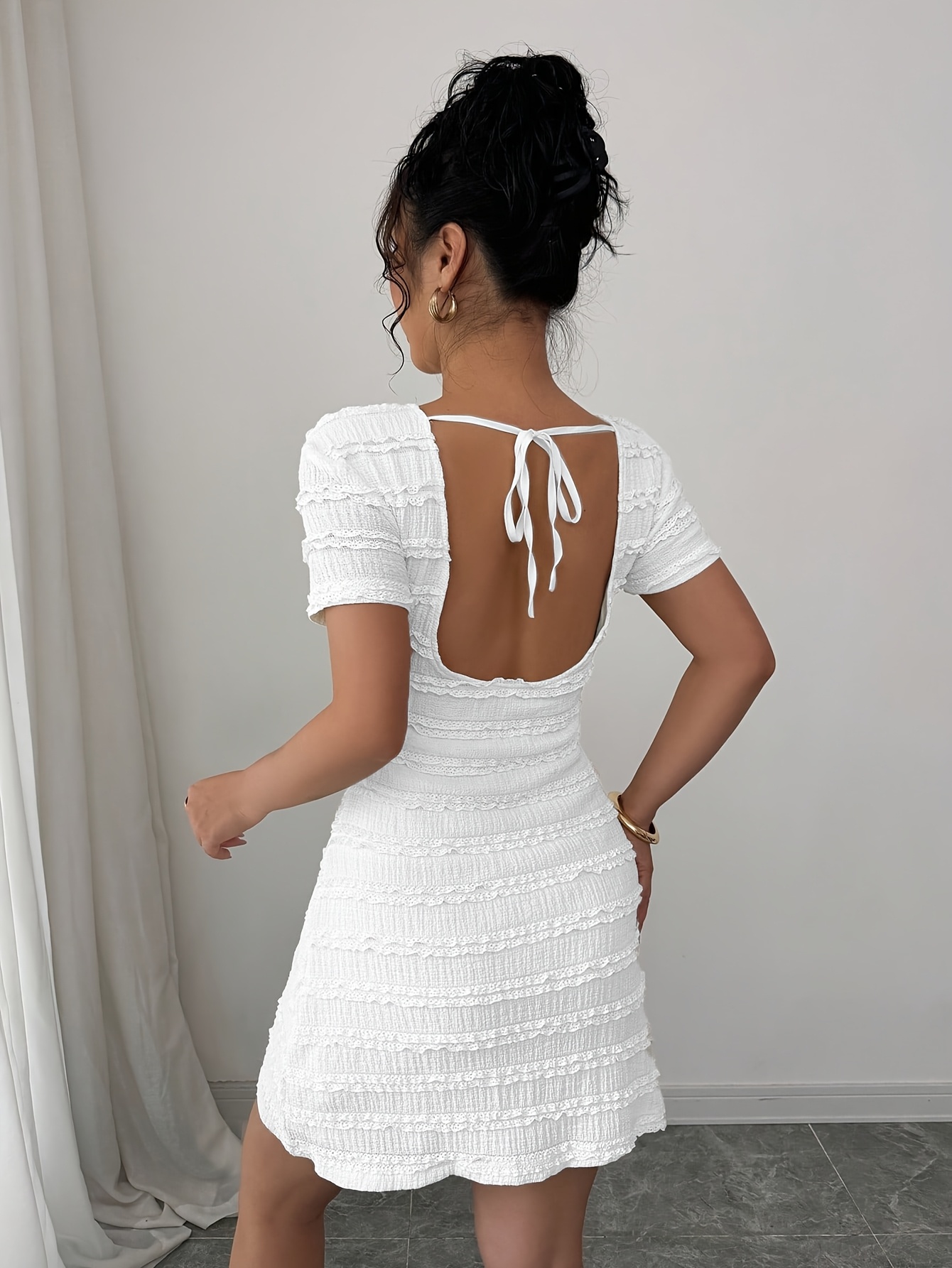 womens elegant backless summer dress lightweight semi sheer - Temu Nigeria