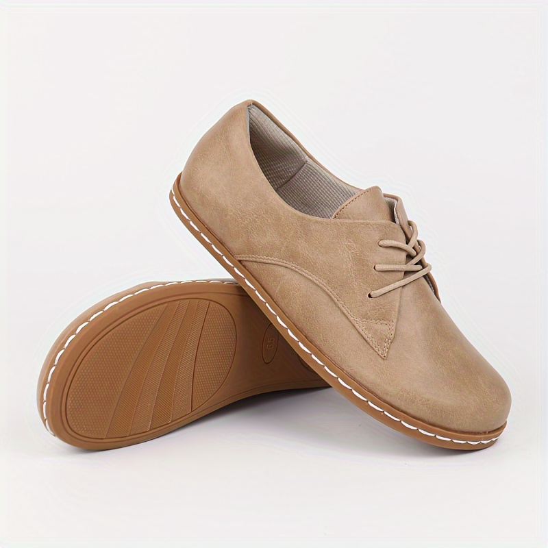 Oxford Beige Outfit Con Zapatos Oxford Mujer ESCOOLERS ZAPATO