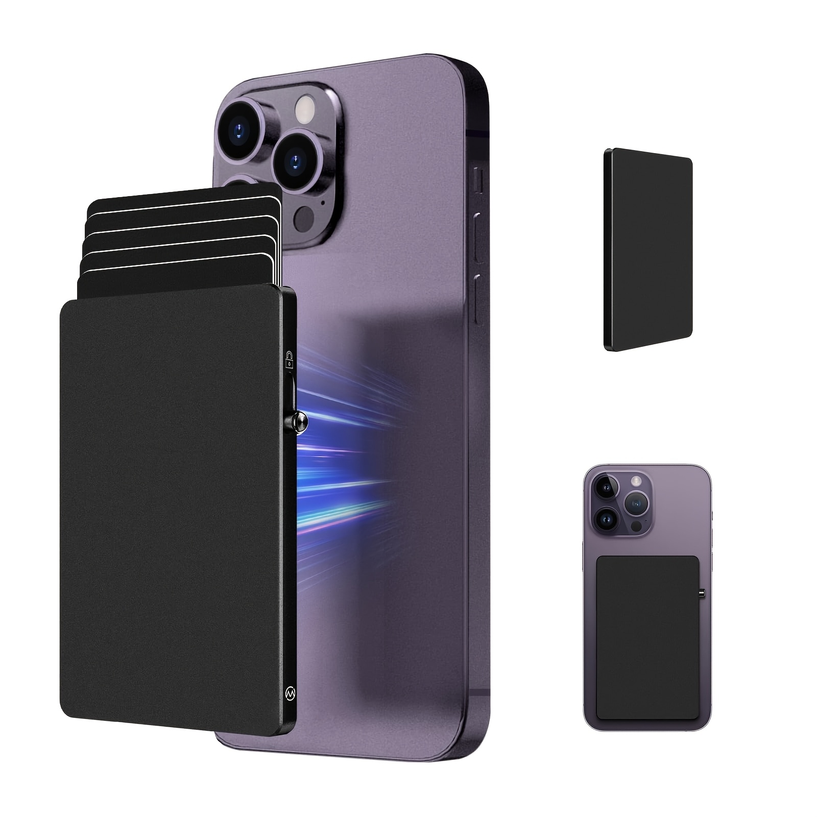 Compatible For Magsafe Wallet: Magnetic Phone-compatible Card Case - -up Metal Holder, Minimalist Magnetic Closure Wallet Suitable For Phone