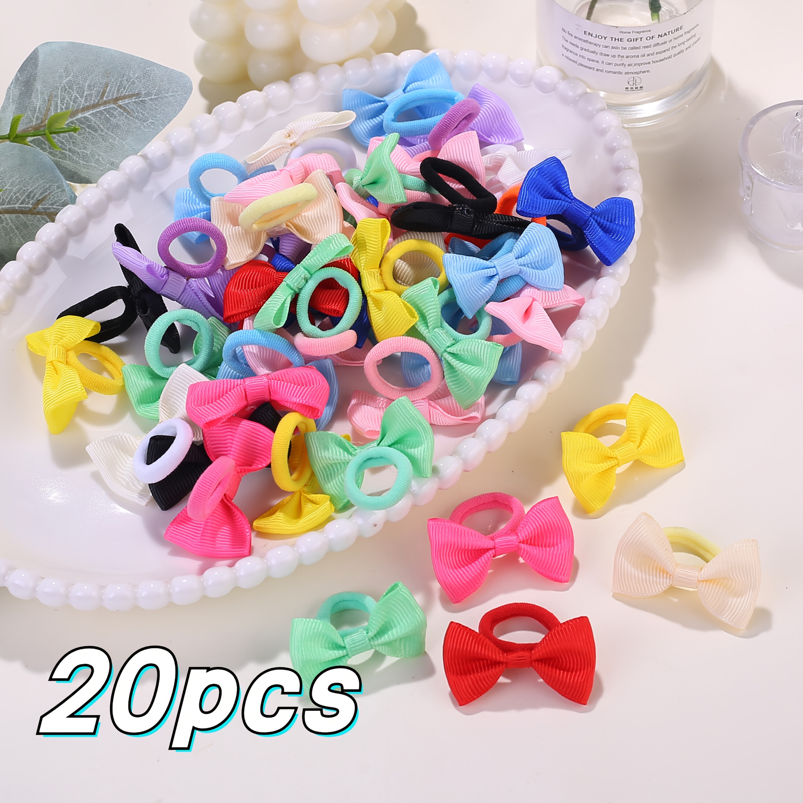 10//40pcs Bow Hair Ties For , Colorful Elastic Hair Bands For Ponytails And Braids, Suitable For Daily Use And Holiday Gifts