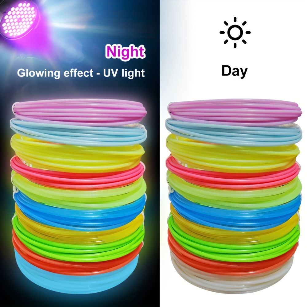 

Ensemble de filaments d' PLA phosphorescents - Filaments multicolores de 1,75 mm pour imprimantes 3D et stylos, 10 couleurs assorties, 10 pieds (total de pieds), couleurs aléatoires