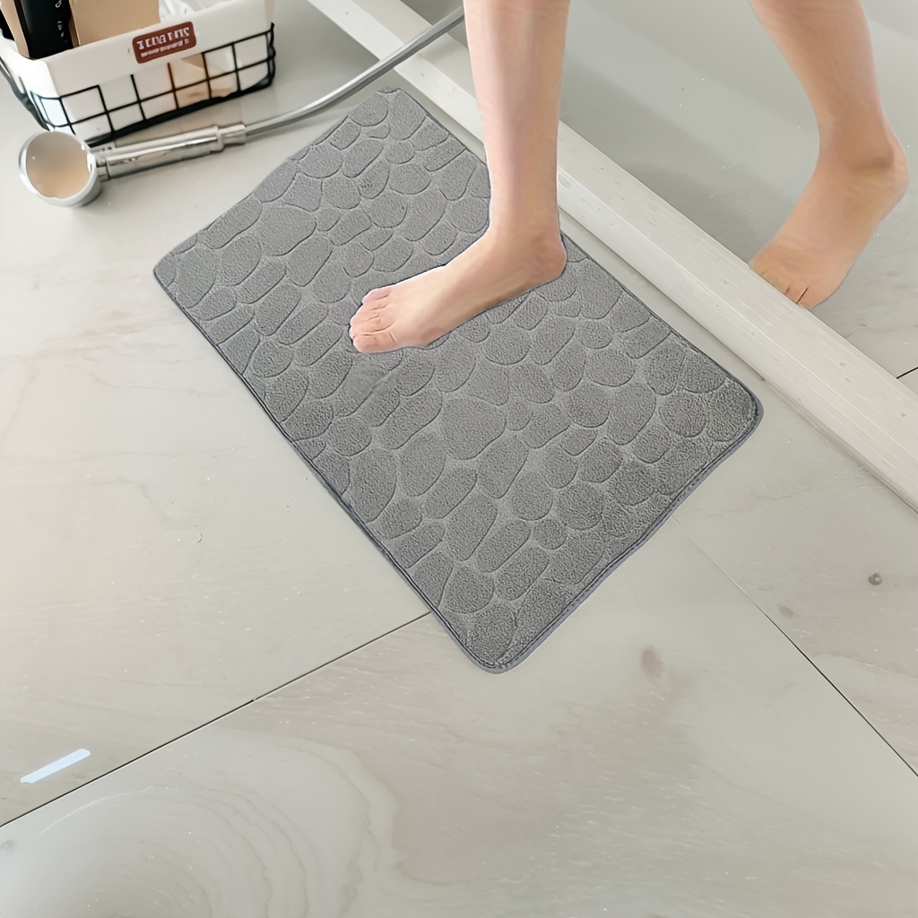 1pc Quick-Drying Memory Foam Bath Mat with Non-Slip Backing - Soft And Comfortable Shower Room Carpet, Machine Washable Bathroom Accessory, Bathroom Accessories