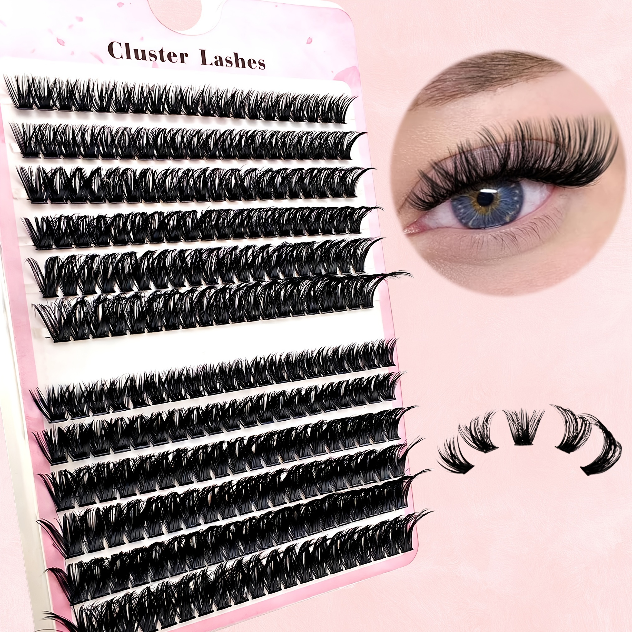 

240 Pcs Cluster Lashes Pack, 60d+80d Mixed Length (12-16mm) Voluminous & Fluffy Diy Faux Mink Eyelashes, Lightweight, Waterproof, Easy To Apply