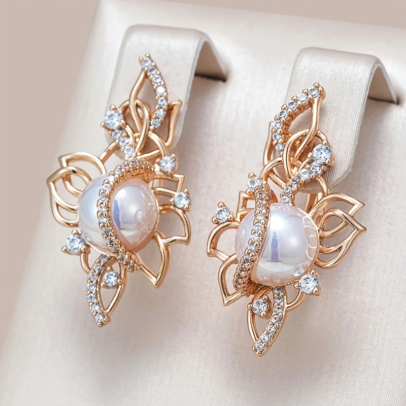 Image of Angola A Pair Of Ladies Classic Easy Elegant Versatile Exquisite Jewelry Inlaid With White Synthetic Zirconia Suitable For Wearing Wedding Daily Matching Matching