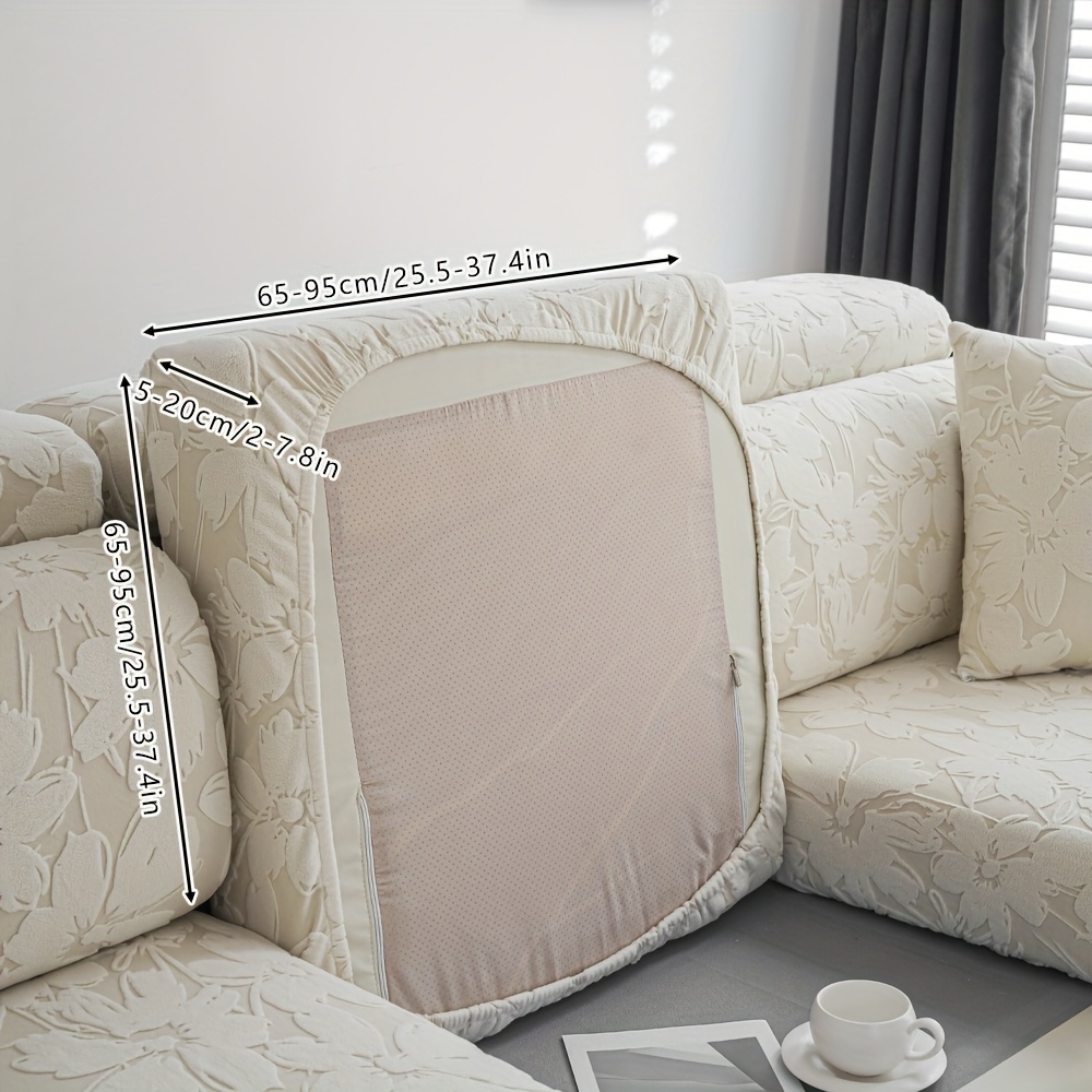 TEMU 1pc, Tianli And , Spring And Summer Decorative Floral Pattern Sofa Cushion, Universal Easy Light Solid Color Elastic Universal Sofa Cover,