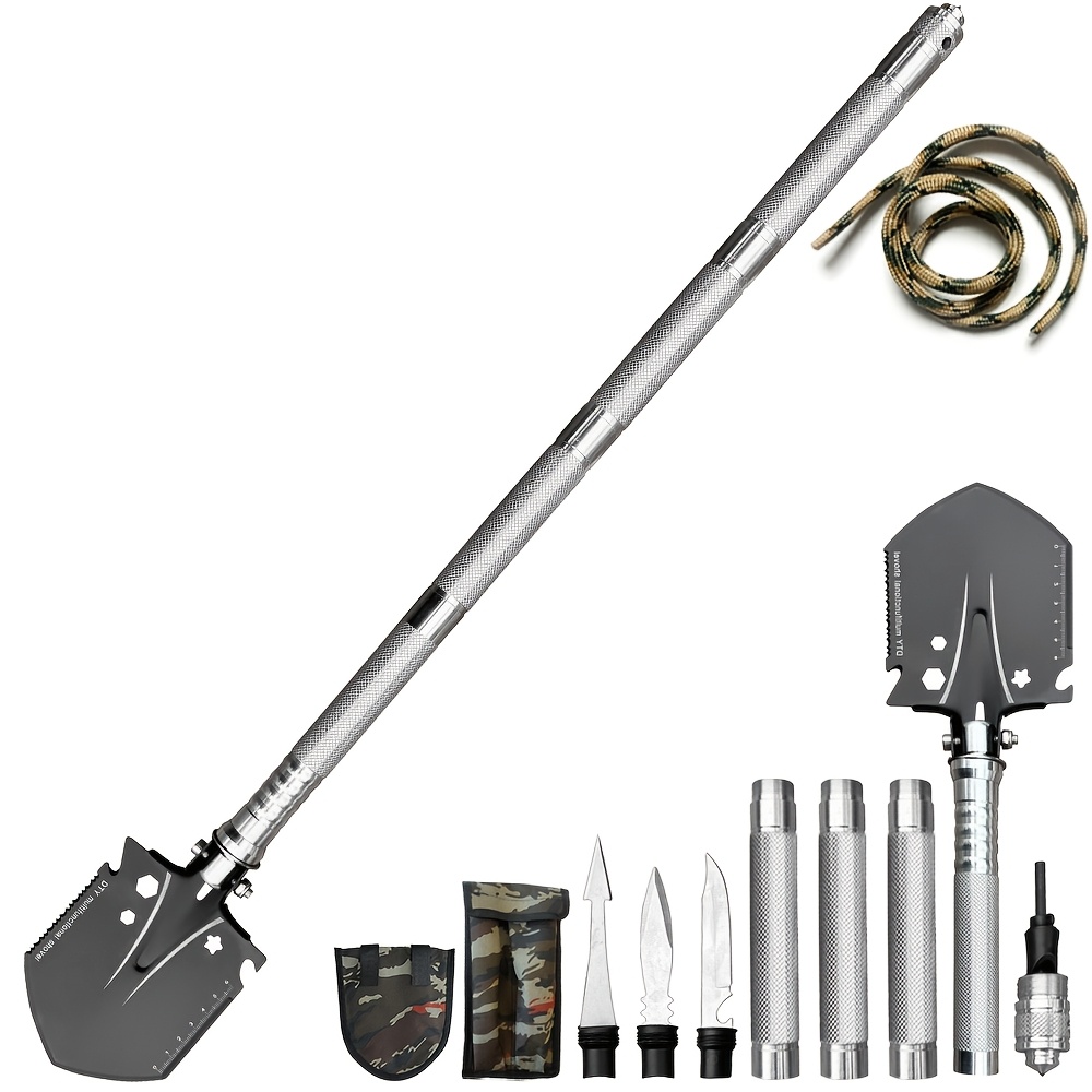 TEMU Folding Shovel, Camping Shovel, Survival Shovel Multitool - Portable Multifunctional Tactical Shovel - Camping Equipment For - Utility Equipment