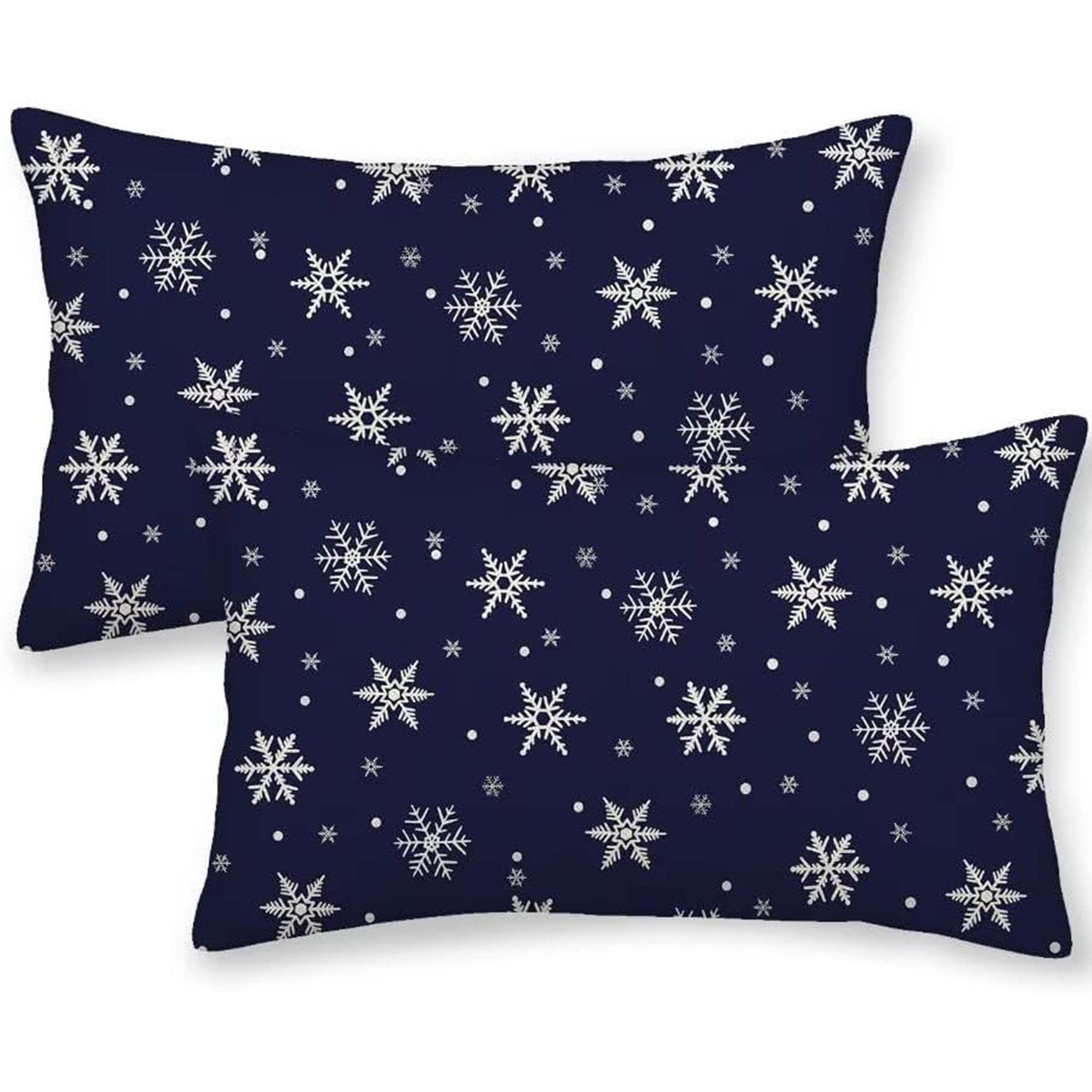 

2pcs Set Navy Christmas Pillow Covers - 12x20 Inch, Design For Rustic Farmhouse Decor, Zip Closure, Machine Washable - Sofa & Outdoor Holiday Decoration (covers Only)