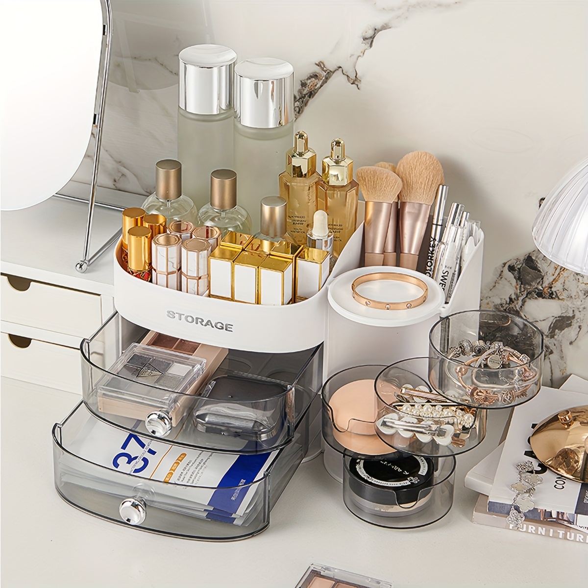desk organizer cosmetic storage box with drawers plastic ideal for lipstick and facial masks Product details 0