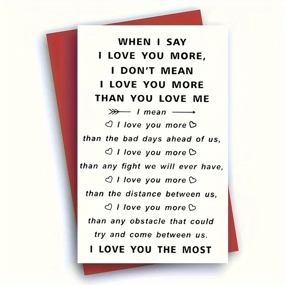 

1pc Heart Pattern Love Greeting Card For Wife – Engagement, Valentine's Day, Anniversary Celebration – Romantic 'i ' Card With In English