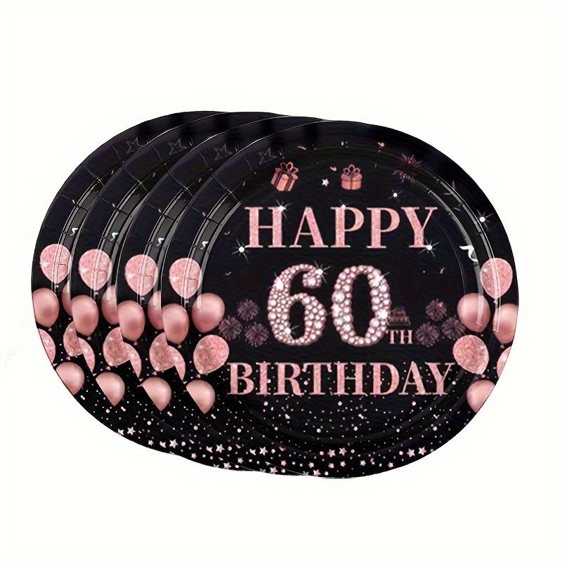 60th Birthday Celebration Kit Black Rose Gold Theme Temu Australia