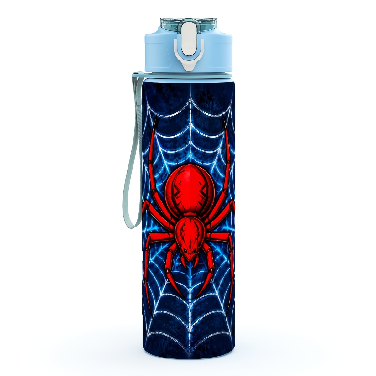TEMU 1pc Plastic Water Bottle, Web Character-themed Printing, Safe To Drink, Large Capacity, Leakproof, Easy To Clean, 25oz/750ml