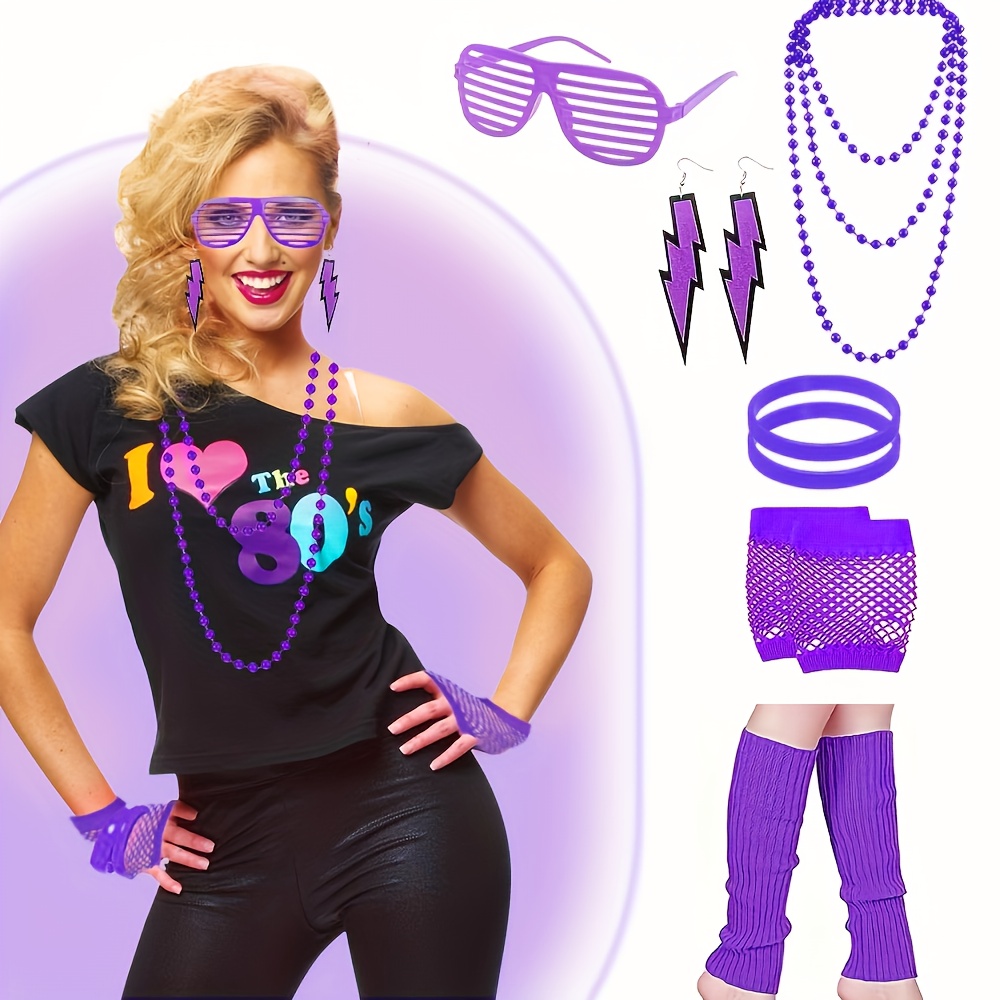 Womens I Love the 80's Disco 80s Costume Outfit Accessories : :  Clothing, Shoes & Accessories