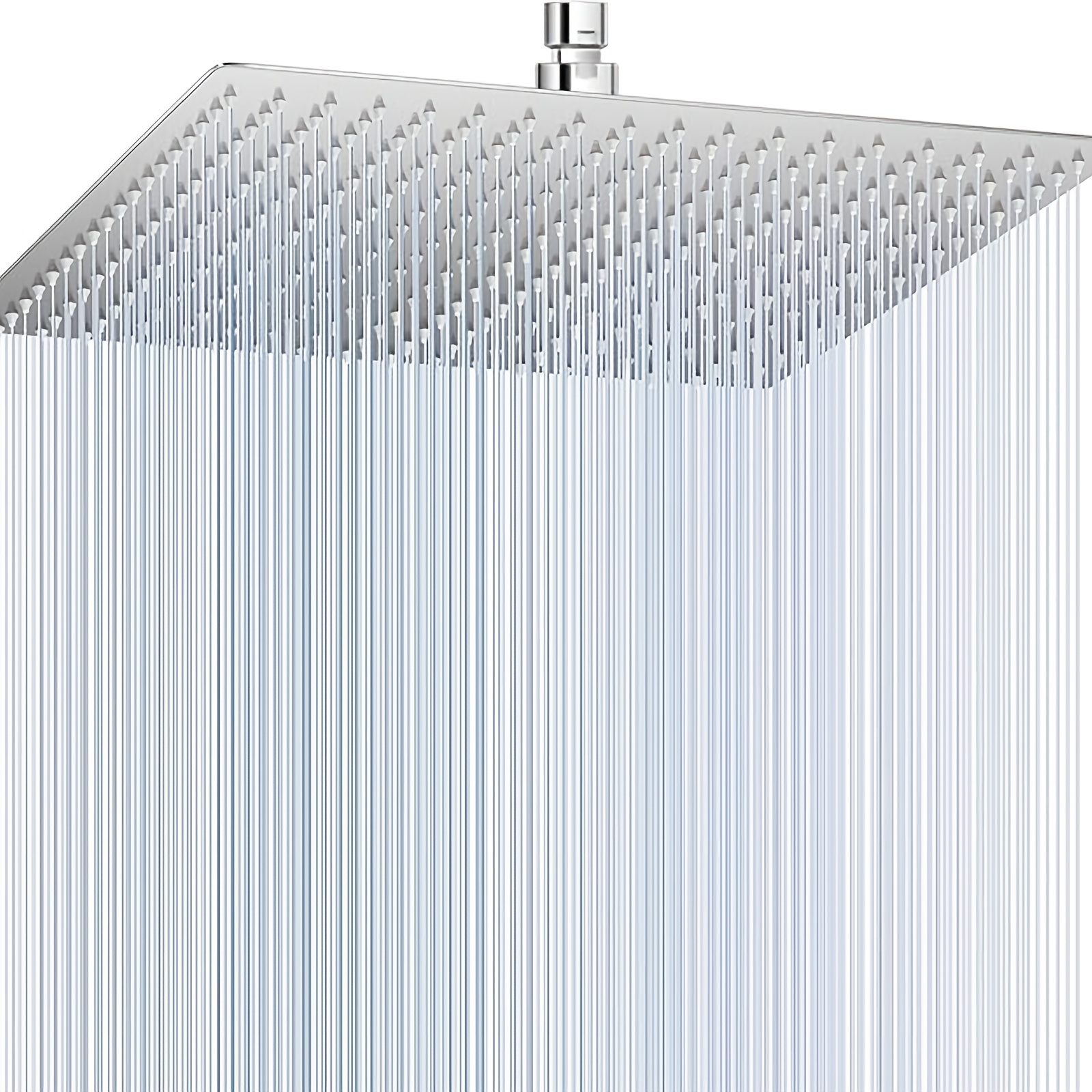 16-inch Large Rain Shower Head - Shower - Waterfall Square Bathroom Shower Head, Top Mounted, Chrome Square Rain Shower Fixed Shower Head