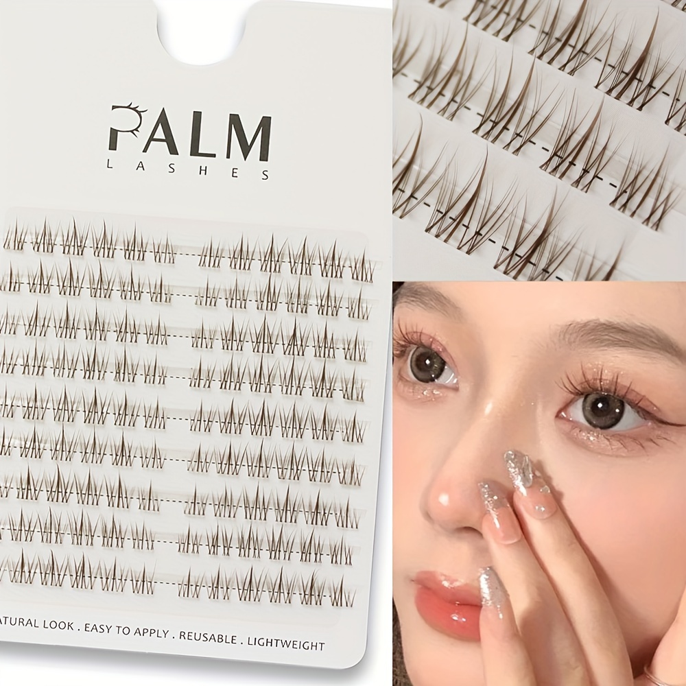 

Palm Lashes Diy Eyelash Extensions - 108 Natural Cluster Lashes, C , 0.07mm Thickness, Mixed Length 6-12mm, Cosplay Anime Style Brown Falsies, Easy To Apply, Reusable, Beginner Friendly
