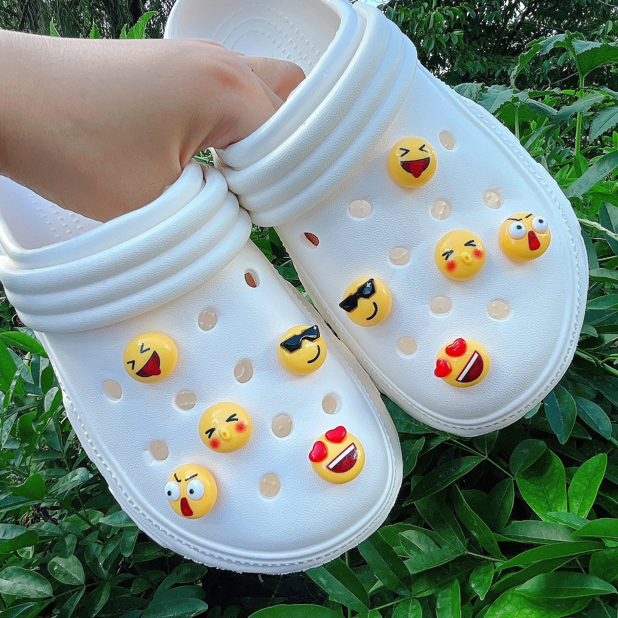 

3d Face Expression Resin Clogs - Diy Cartoon Shoe Charms For Holes - Perfect Gift For - Abs Material - Brand