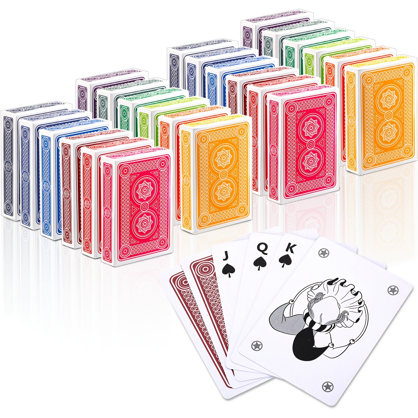 TEMU 24pcs Vibrant Colors Playing Cards - Size, Standard Index, Paper Decks For Parties, Games & Card Activities, Playing Cards Deck