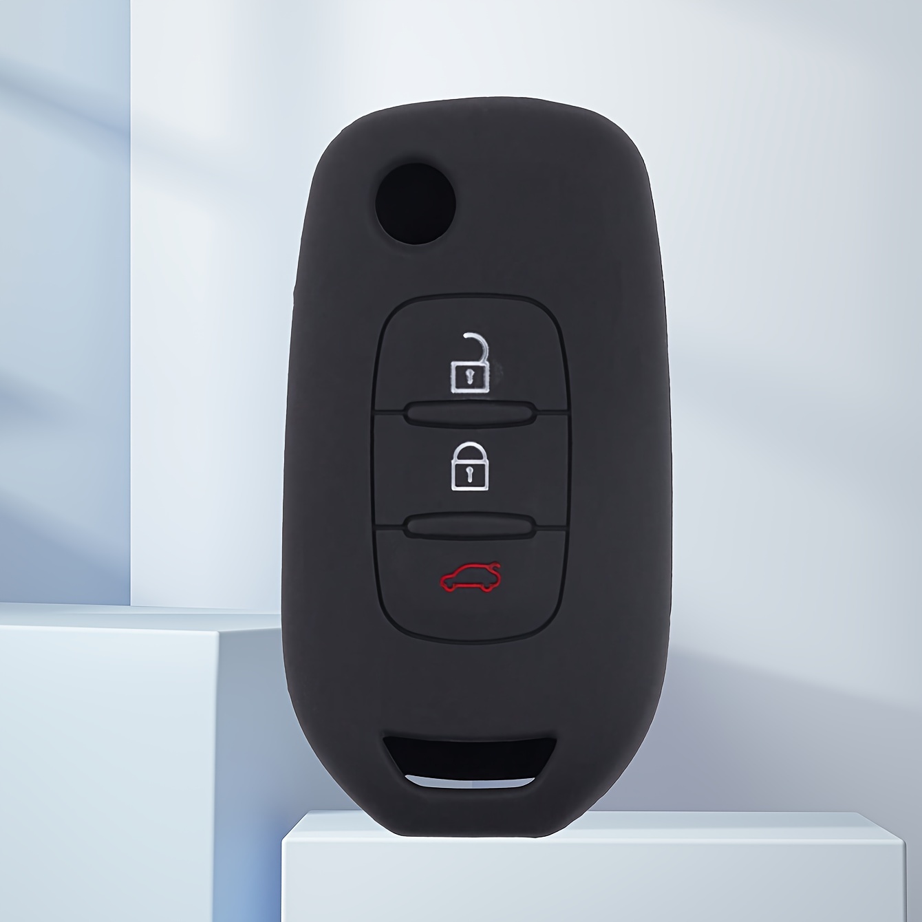 Suitable For Renault Car Key Silicone Cover Anti-fall Folding 3-button