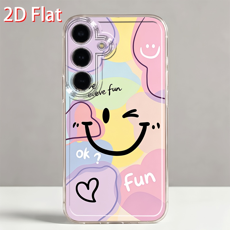 Etui za telefon - 2D ploski trendovski večbarvni etui za telefon z vzorcem nasmeha, primeren za Galaxy A05 A05S A06 A07 A12 A13 A14 A15 A16 5G