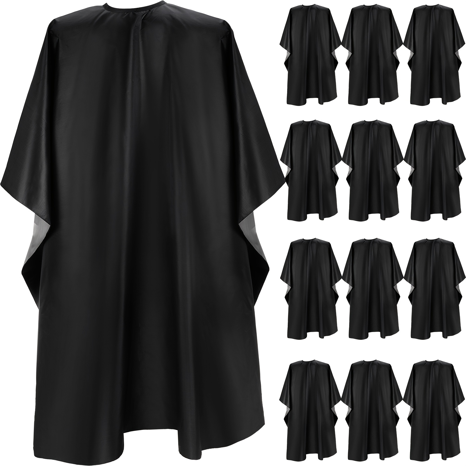 

Room Decor 12pcs Barber Cape Large Hair Cutting Salon Cape Waterproof Shampoo Capes With Snaps Closure Anti Static Barber Client Cape Haircut Apron For Women Men Hairstylists Salon, Black