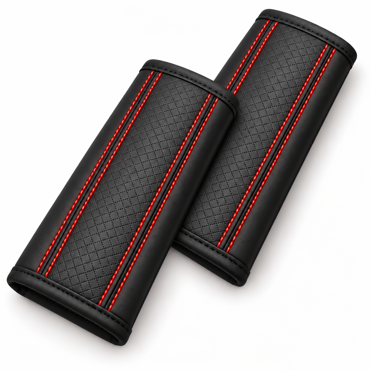 TEMU Lot de 2 épaulettes de ceinture de sécurité de voiture en cuir PU de qualité supérieure, housses de coussin de ceinture de sécurité rembourrées