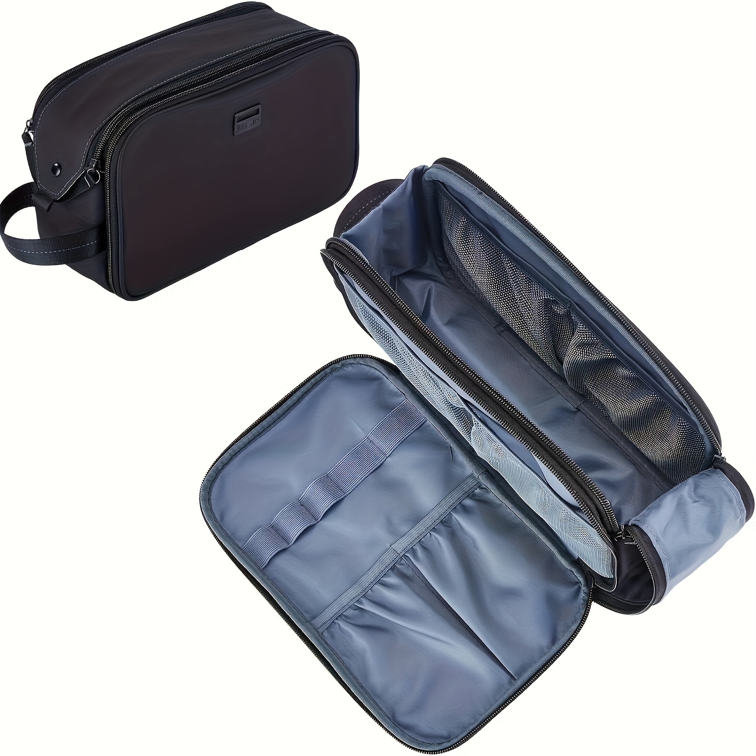 

Trousse de Toilette pour Hommes, à avec Grande pour Articles de Toilette et Accessoires de Rasage, Étui Organisateur de Toilette de Voyage, Noir